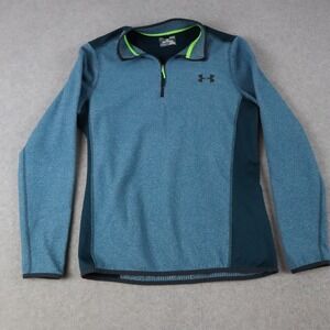 Under‎ Armour 1/4 Zip Pullover Womens Small ColdGear Loose Active Mock Neck Blue